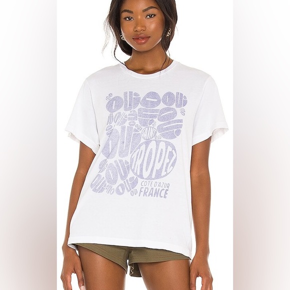 REVOLVE SIXTHREESEVEN VTG Graphic Tee Plage De Grenouille distressed Large NWOT - Picture 4 of 14